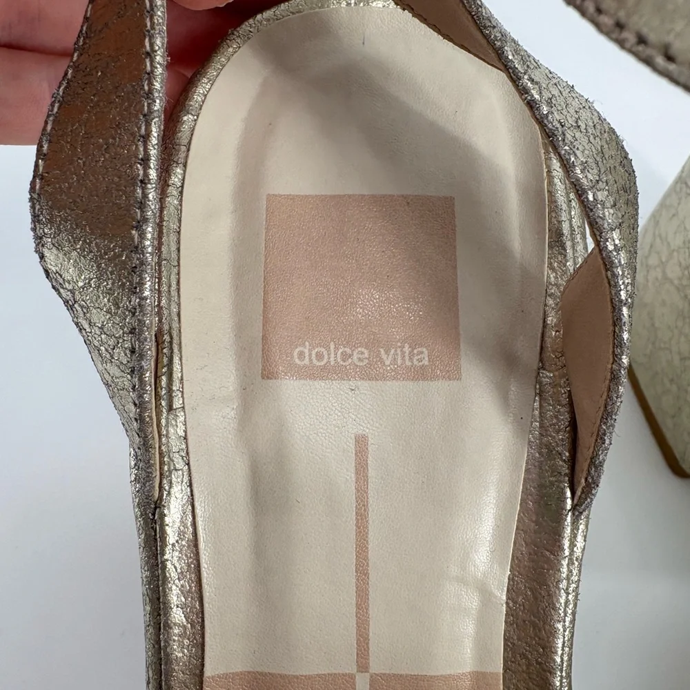 Dolce Vita Laisha Platform Heeled Sandal in Platinum Metallic